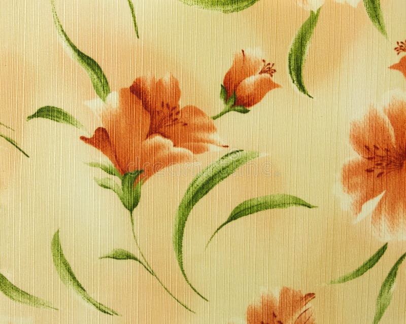 Retro Pomarańczowy Kwiecisty Deseniowy tkaniny tło obrazy stock Retro Pomarańczowy Kwiecisty Deseniowy tkaniny tło obrazy stock