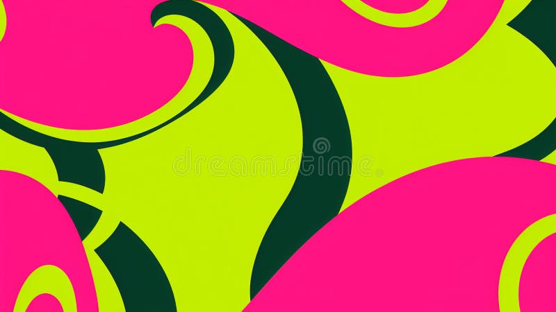 Model de artă retro-pop Bubblegum roz și lămâie verde. Model de artă retro-pop care prezintă nuanțe aldine contrastante de coji de gumă de mestecat roz și de var verde. acest tipar captiv și abstract dinamic aduce o atingere a florii de epocă la creațiile contemporane