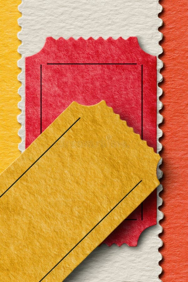 Retro pop concert ticket stubs overlapping on textured background