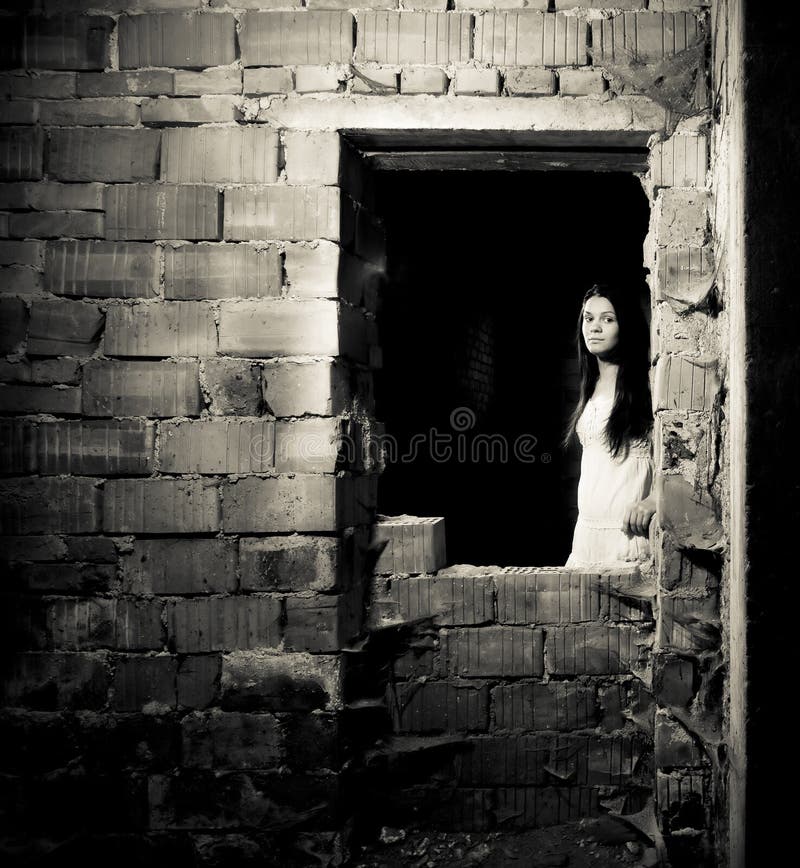 Retro portrait of beautiful young woman royalty free stock photos