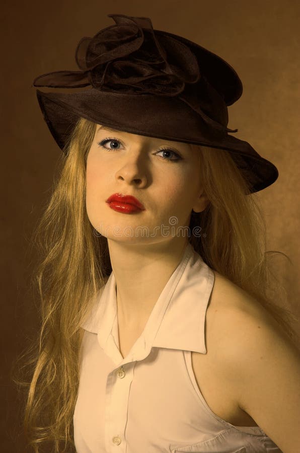 Retro portrait of a beauty stock photo Retro portrait of a beauty stock photo