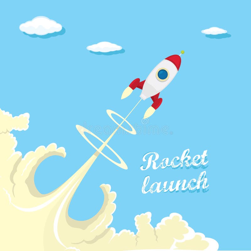 Retro poster în stil vintage cu lansator de rachete. royalty free illustration