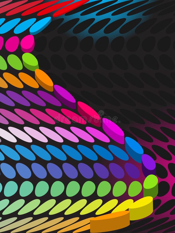 Retro puntino variopinto di semitono 3D illustrazione di stock