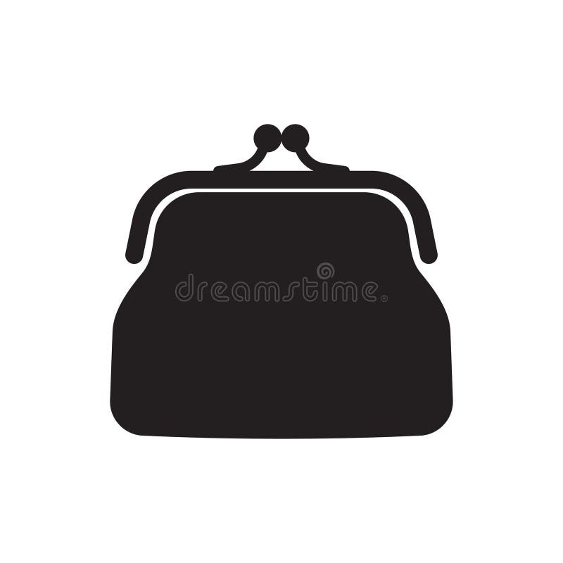 Retro purse for coins. Coin wallet icon. Vector