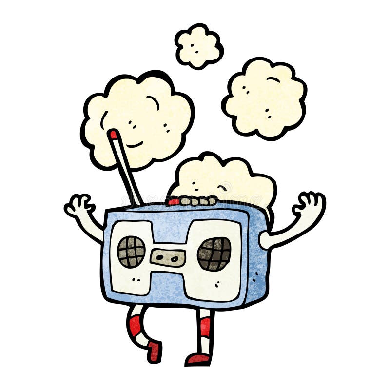 Retro Radio För Tecknad Film Vektor Illustrationer - Illustration av ...
