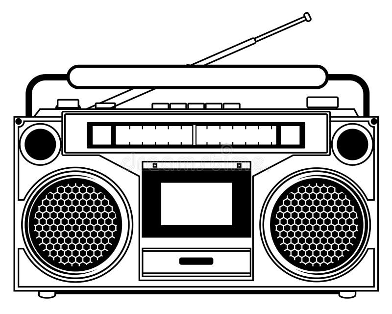 radio clip art black and white