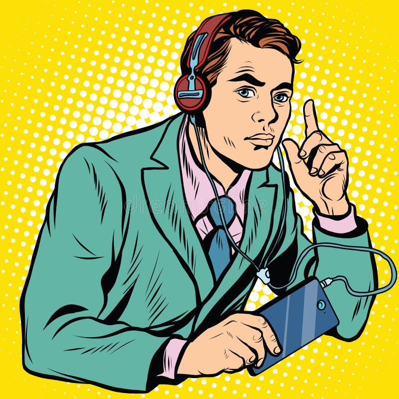 Retro radiowy operator ilustracji Retro radiowy operator ilustracji