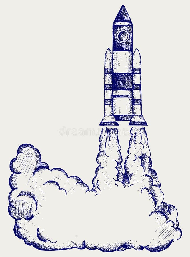 Retro raket vektor illustrationer Retro raket vektor illustrationer