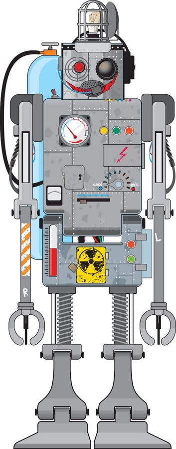 Lustiger Retro-Roboter vektor abbildung