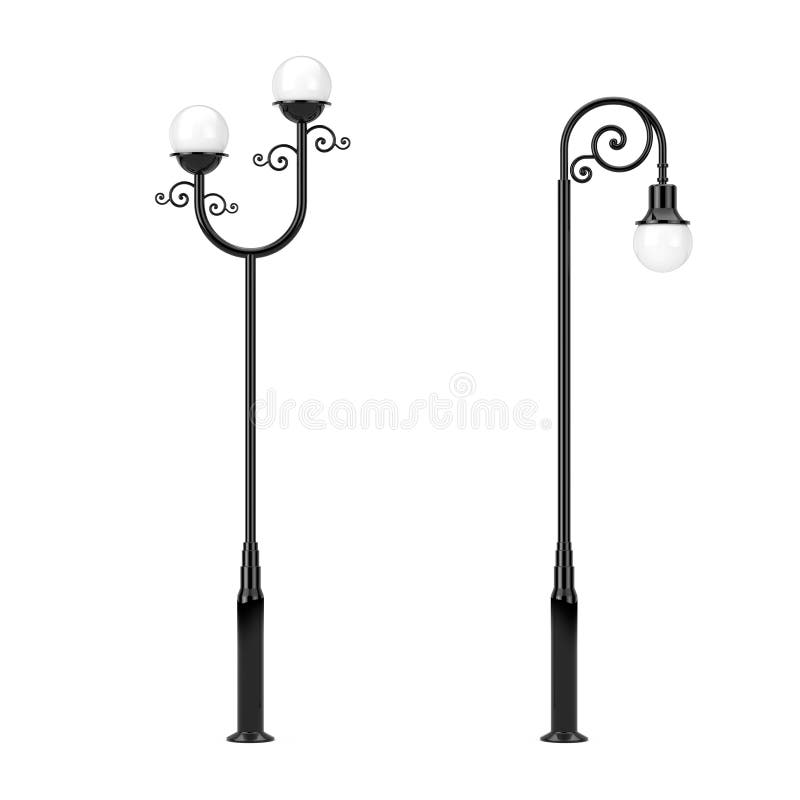 Retro rocznik latarni ulicznej Lamppost 3d rendering ilustracja wektor Retro rocznik latarni ulicznej Lamppost 3d rendering ilustracja wektor