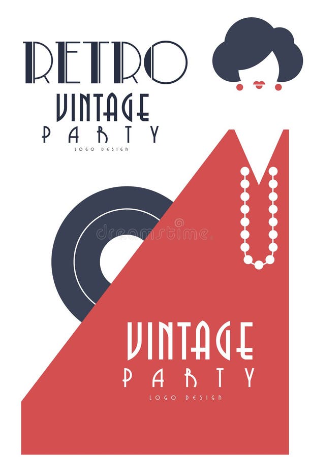 Retro rocznika przyjęcia loga projekt, element dla plakata, sztandar, ulotka, karta, broszurka, zaproszenie karciana wektorowa il royalty ilustracja Retro rocznika przyjęcia loga projekt, element dla plakata, sztandar, ulotka, karta, broszurka, zaproszenie karciana wektorowa il royalty ilustracja