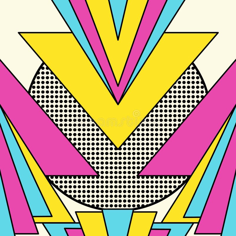 Fundal geometric retro 80s royalty free illustration