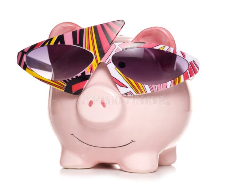 Retro savings piggy bank cut out