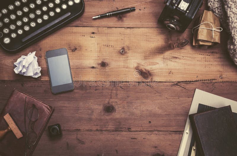 Retro typemachine bureau royalty-vrije stock afbeelding