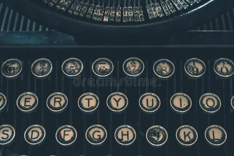 Retro typemachine close-up stock foto's