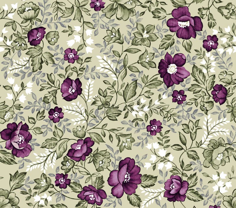 Retro seamless damask flower pattern