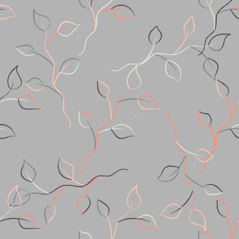 Retro seamless pattern branches, great design for any purposes. White background isolated. Modern texture. Colorful royalty free illustration Retro seamless pattern branches, great design for any purposes. White background isolated. Modern texture. Colorful royalty free illustration