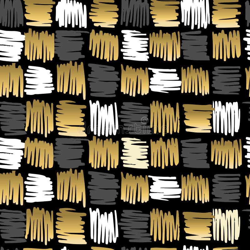 Retro sem emenda do teste padrão da fantasia do quadrado do garrancho do ouro ilustração stock Retro sem emenda do teste padrão da fantasia do quadrado do garrancho do ouro ilustração stock