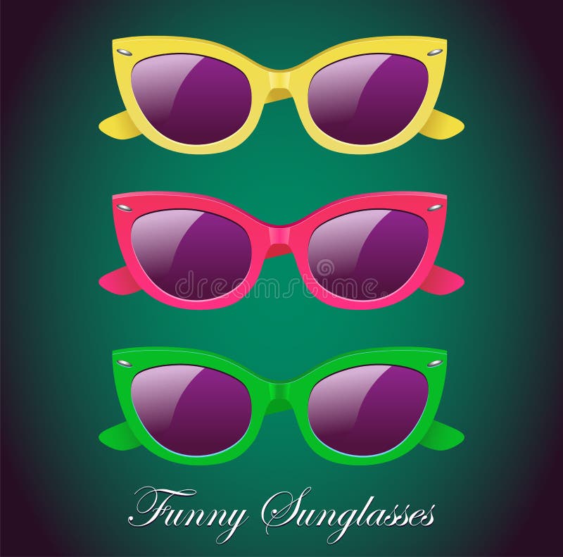 Retro Set of Sunglasses Icon Stock Vector Illustration of black