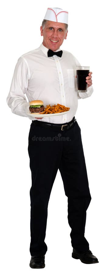 Retro- Soda-Ruck-Burger-Fischrogen-Koks lokalisiert stockfotos