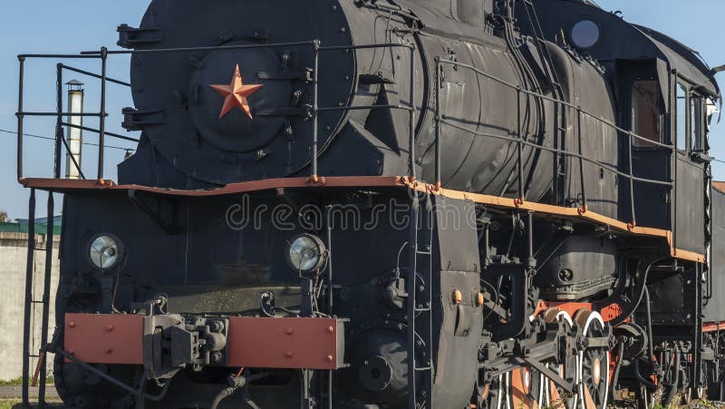 Black Retro Steam Train Railway Museum Stock Photo 2323363467