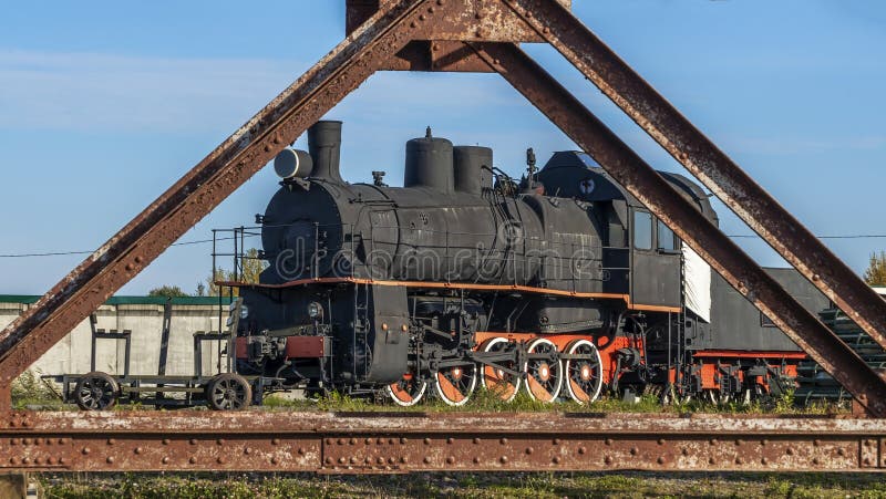 Black Retro Steam Train Railway Museum Stock Photo 2323363467