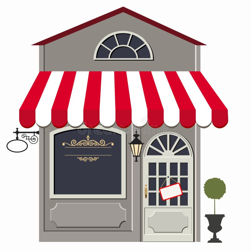 Vector illustration of little cute retro store, shop or boutique. No gradient used. Vector illustration of little cute retro store, shop or boutique. No gradient used