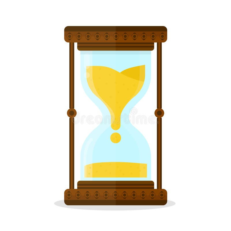 Retro stary rocznika hourglass, sandglass, szkło ilustracja wektor