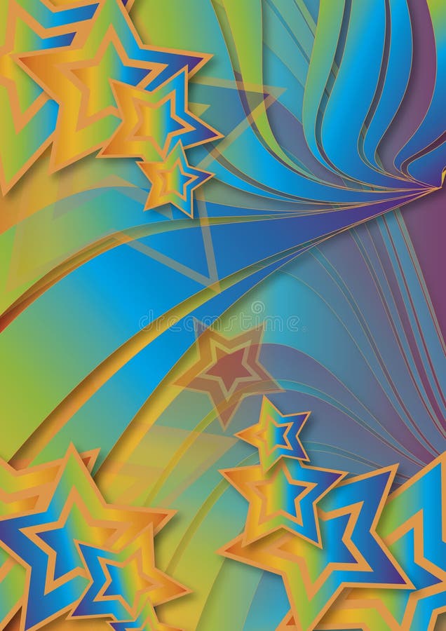 retro stelle di Swirly degli anni 70 illustrazione vettoriale retro stelle di Swirly degli anni 70 illustrazione vettoriale
