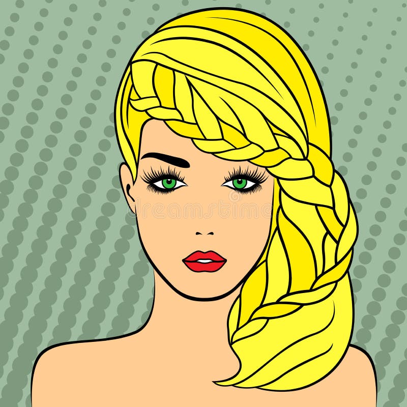 Retro stil för blond flicka vektor illustrationer Retro stil för blond flicka vektor illustrationer