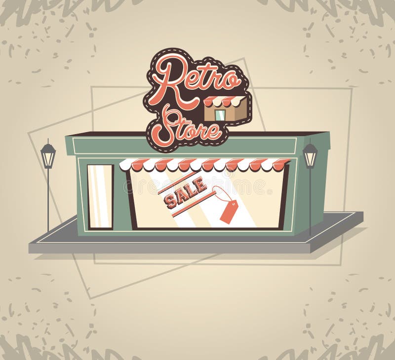Retro store building front royalty free illustration