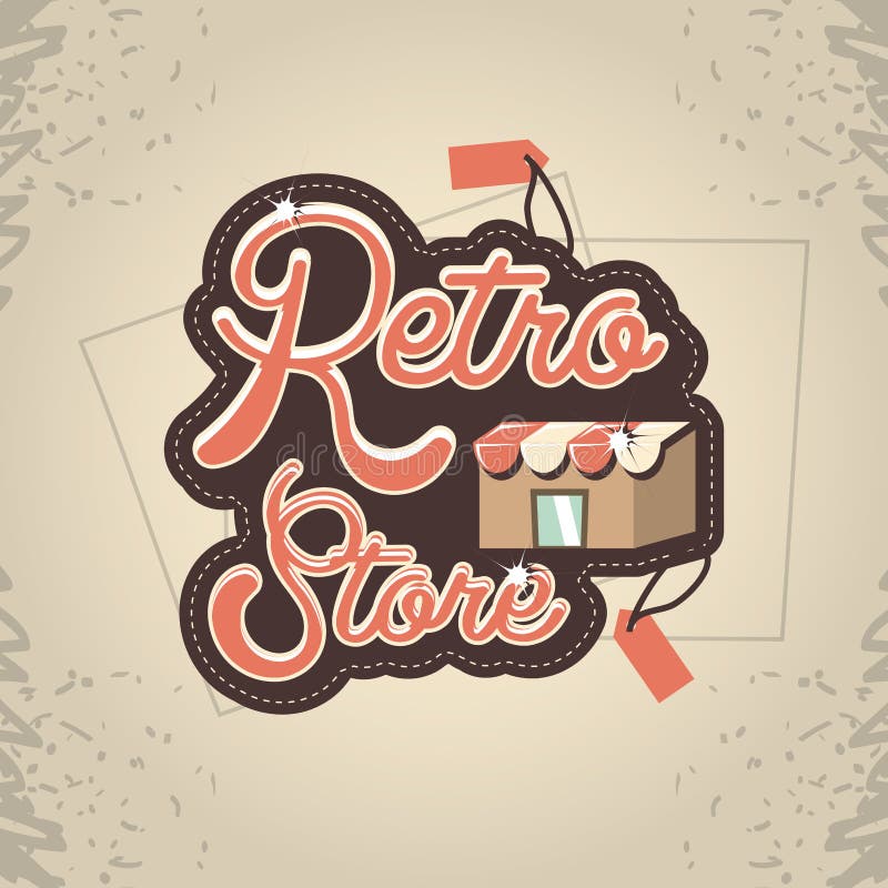 Retro store building front stock illustration