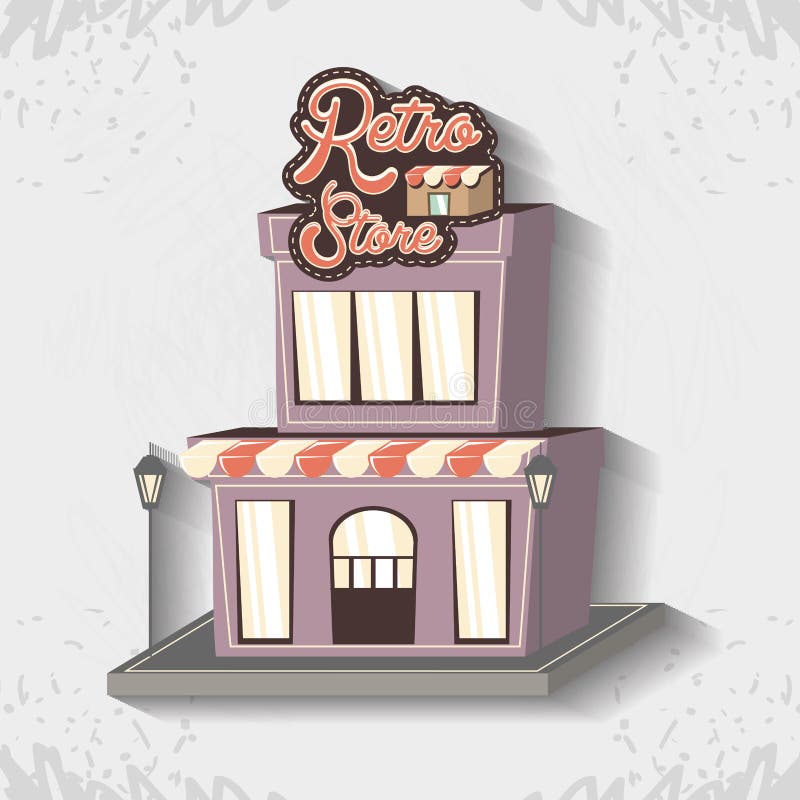 Retro store building front royalty free illustration