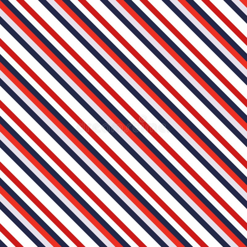 Retro Stripe Pattern with Navy Red,white, Black and Orange Parallel