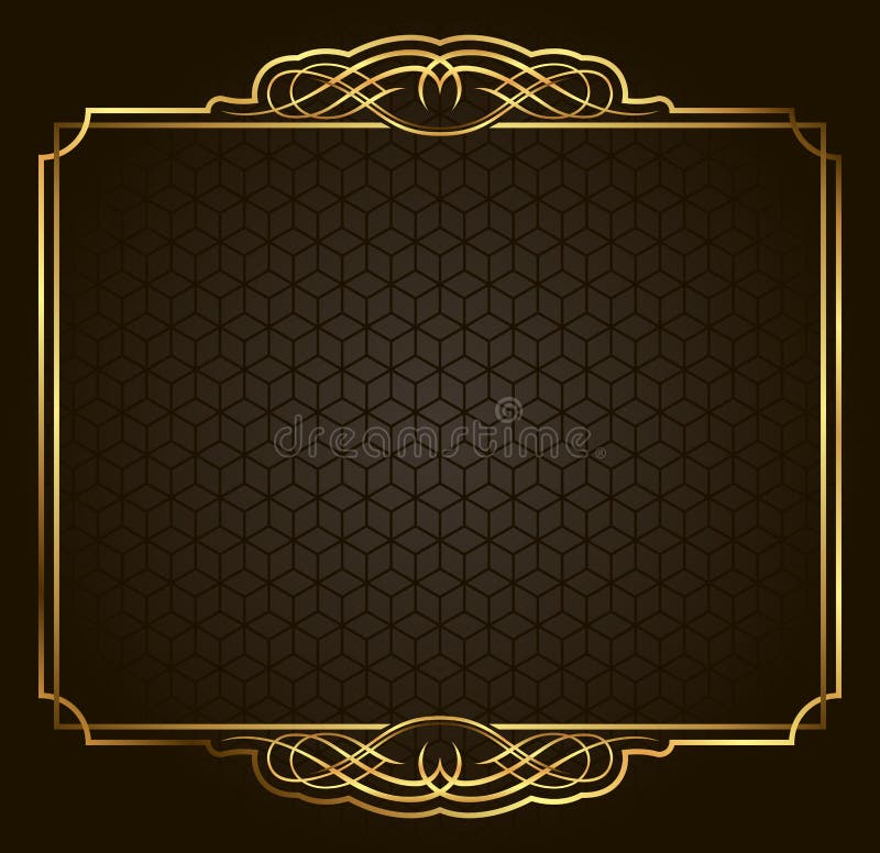 Retro struttura calligrafica dell'oro di vettore su fondo scuro illustrazione di stock Retro struttura calligrafica dell'oro di vettore su fondo scuro illustrazione di stock