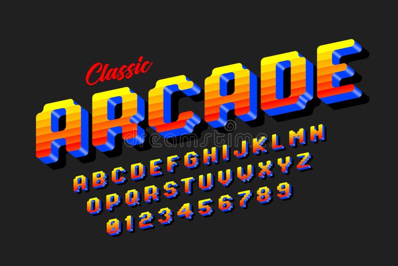 Retro style arcade games font