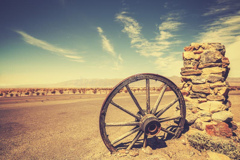 Retro style old cartwheel, wild west concept, USA. stock images Retro style old cartwheel, wild west concept, USA. stock images