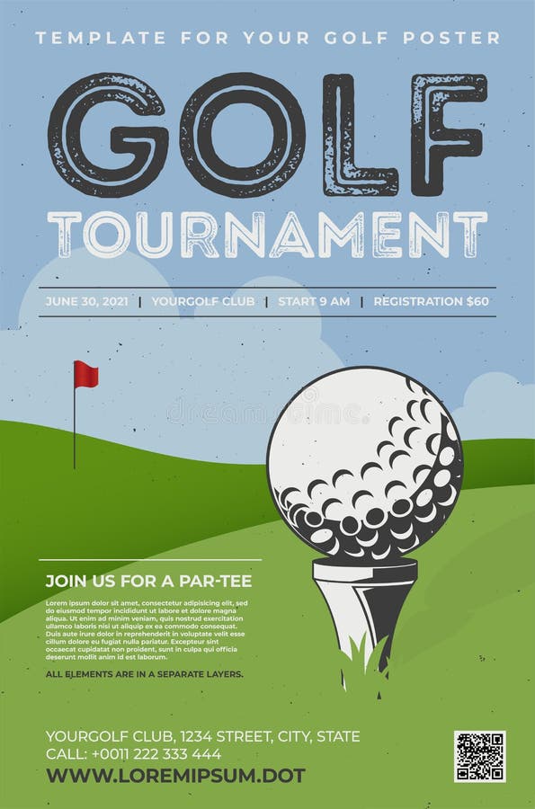 Golf tournament flyer template Royalty Free Vector Image