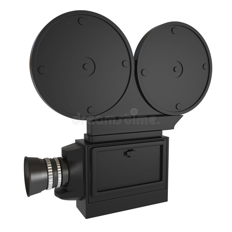 Retro Style Video Camera Isolated on White Stock Illustration