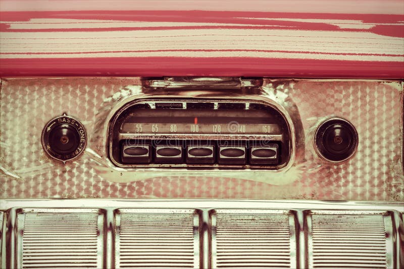 Retro styled image of an old car radio