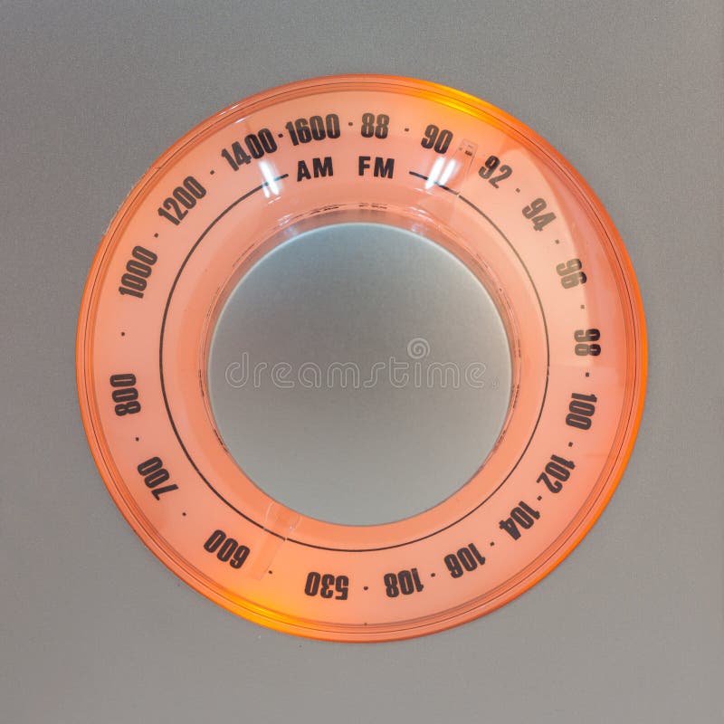 Retro-styled radio tuner dial