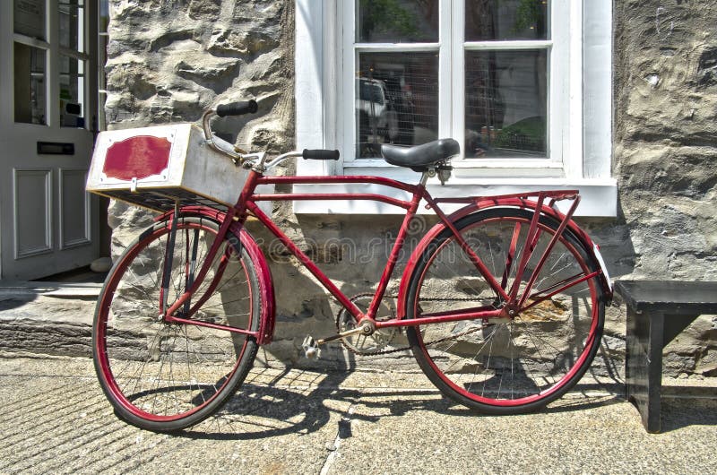 Retro styled red bicycle