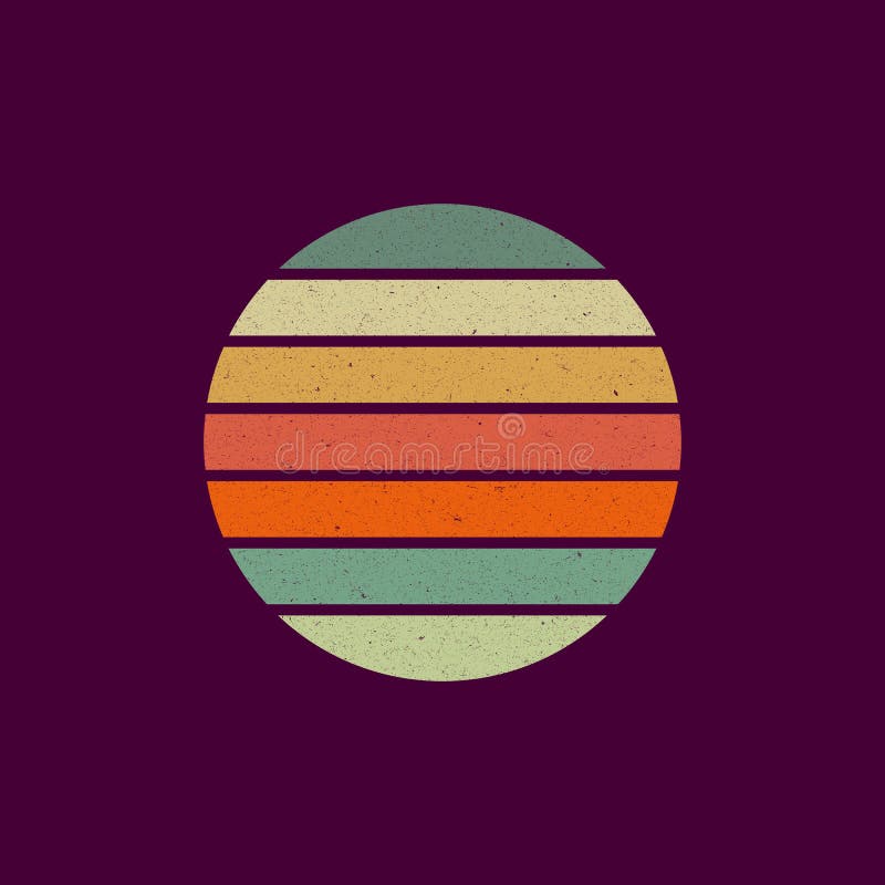 Retro Sunset Circle Stock Illustrations – 2,014 Retro Sunset Circle ...