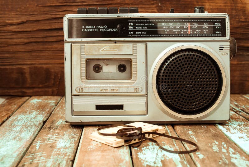 Retro technology of radio cassette recorder music