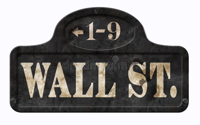 Retro tecken för Wall Street New York City tappninggata fotografering för bildbyråer