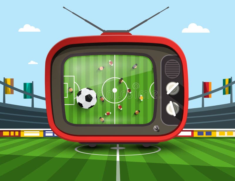 Retro Television with Soccer Match royalty free illustration Retro Television with Soccer Match royalty free illustration