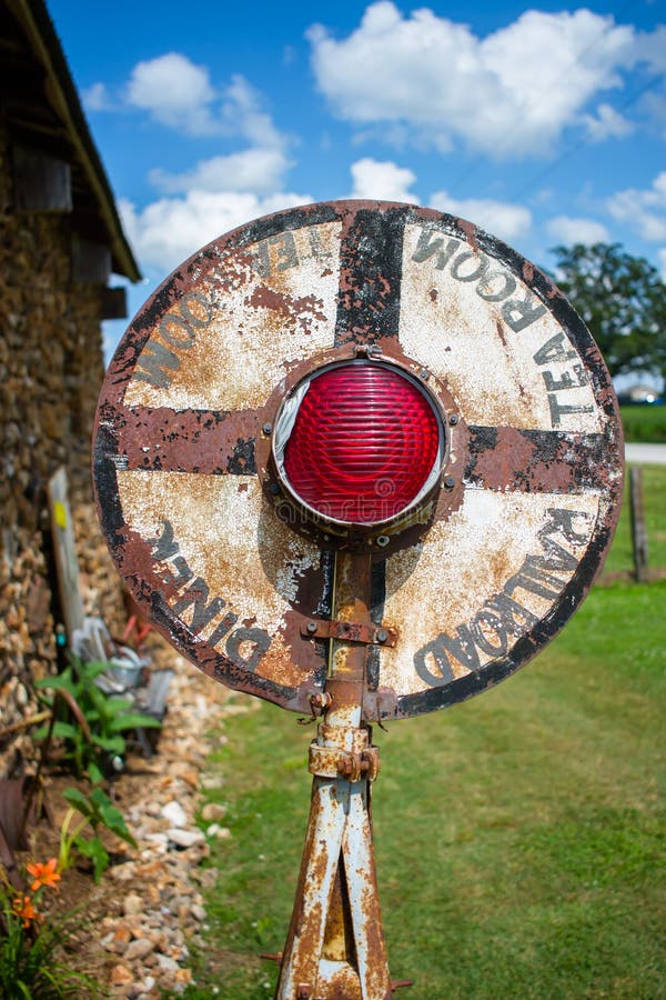 Retro Train Crossing Danger Sign