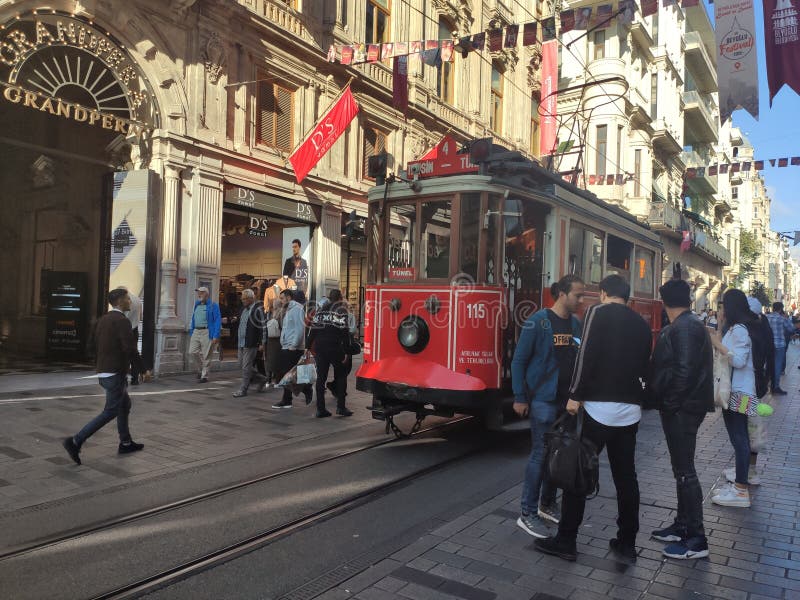 Retro tram in Istanbul stock image Retro tram in Istanbul stock image