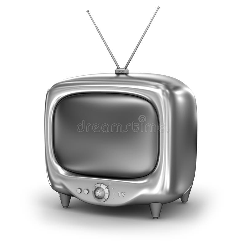 Retro TV Set. on White Background Stock Illustration Illustration of