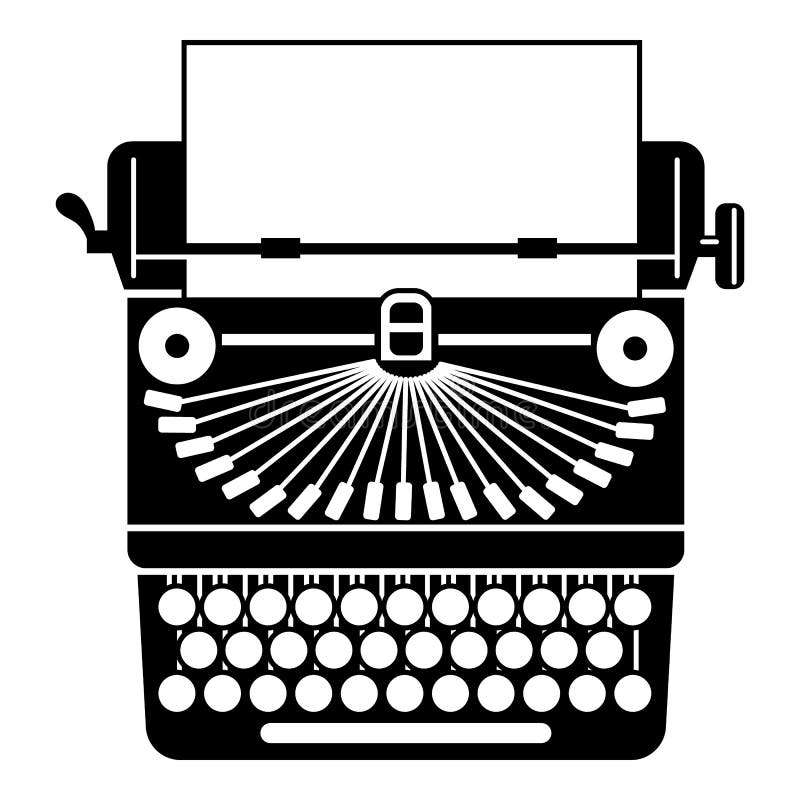 Retro typewriter icon, simple style royalty free illustration